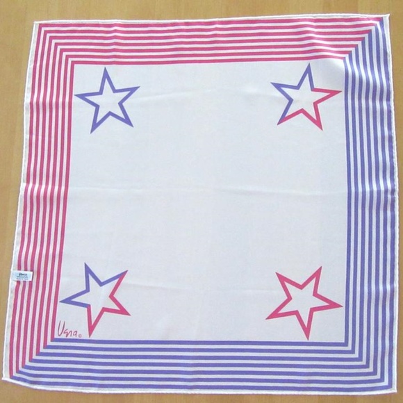 White, pink & purple stars & stripes neck scarf - Picture 3 of 5